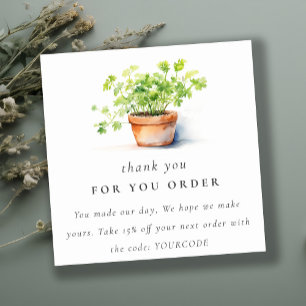 Patten Herb Parsley Coriander Tack for Order Fyrkantigt Visitkort