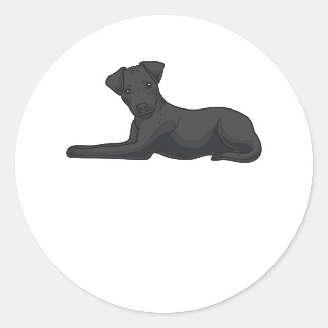 Patterdale Terrier Hund Runt Klistermärke (Framsida)