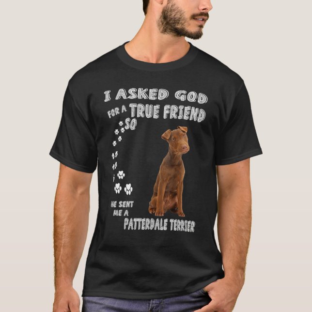 Patterdale Terrier som ska skriva ut Mamma Pappa T Shirt (Framsida)