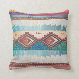 Patterend Navajo Blues, Teal, Spice Kudde