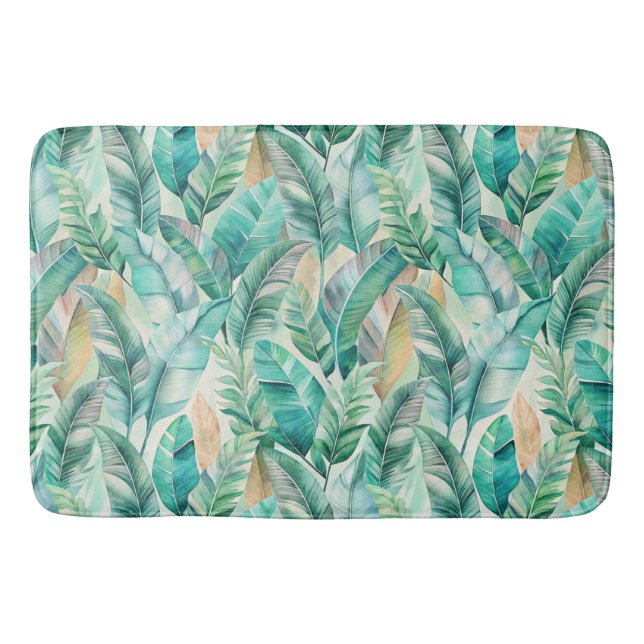 Pattern Boho Bananas Leaves Badrumsmatta (Framsidan)