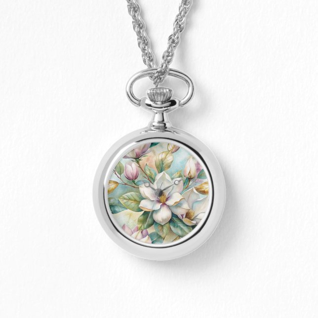 Pattern Elegant Magnolias Armbandsur (Framsida)