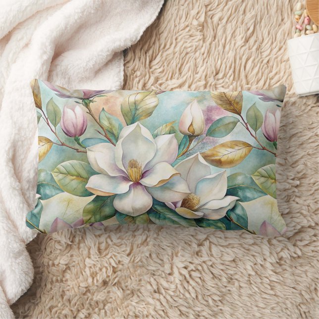 Pattern Elegant Magnolias Lumbarkudde (Filt)