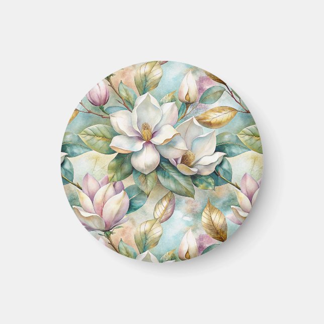 Pattern Elegant Magnolias Magnet (Framsidan)