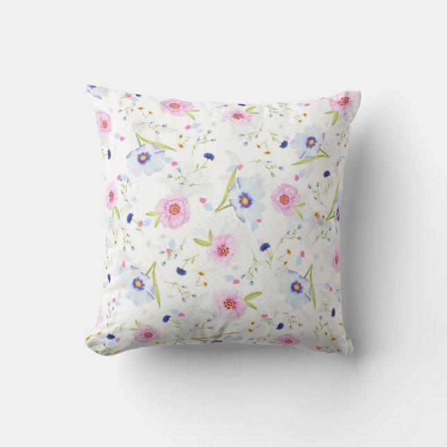 Pattern Flowers Throw Pillow Kudde (Framsida)