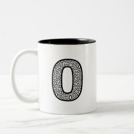 Pattern Letter O Ceramic Coffee Mug Två-Tonad Mugg