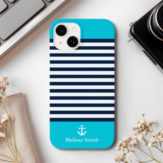 Pattern Navy blue and white bands Blue background (Skapare uppladdad)