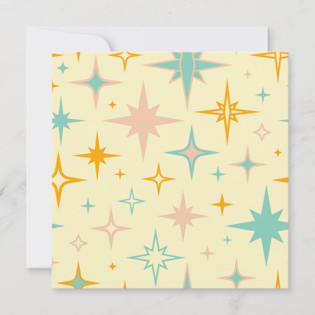 Pattern of colorful retro stars tack kort (Framsida)