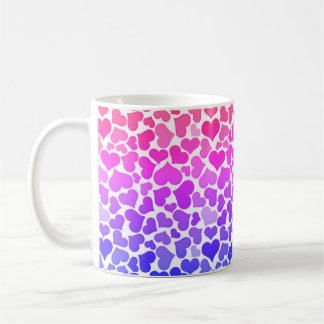 Pattern of Hearts Stylish Modern Violet Pink Chic  Kaffemugg