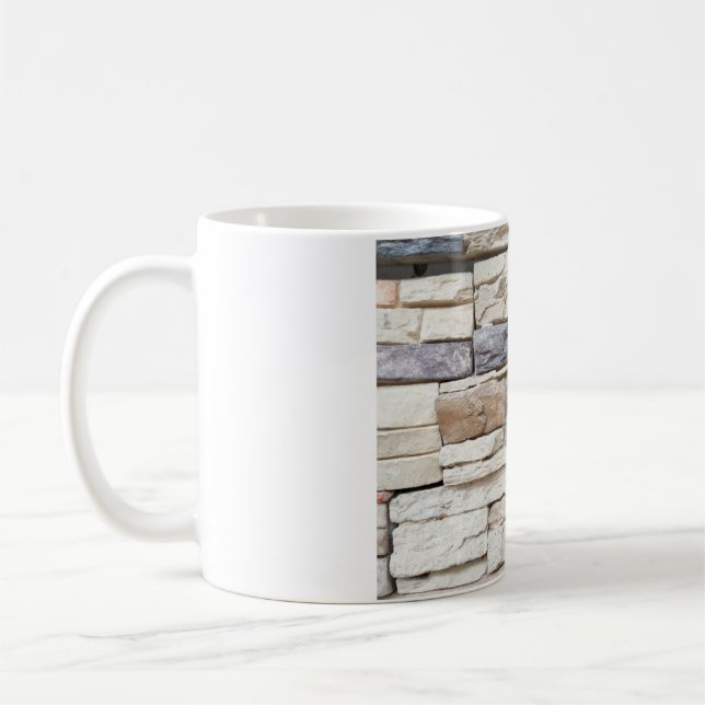 Pattern of Modern stone Brick Wall Surfaced backgr Kaffemugg (Vänster)