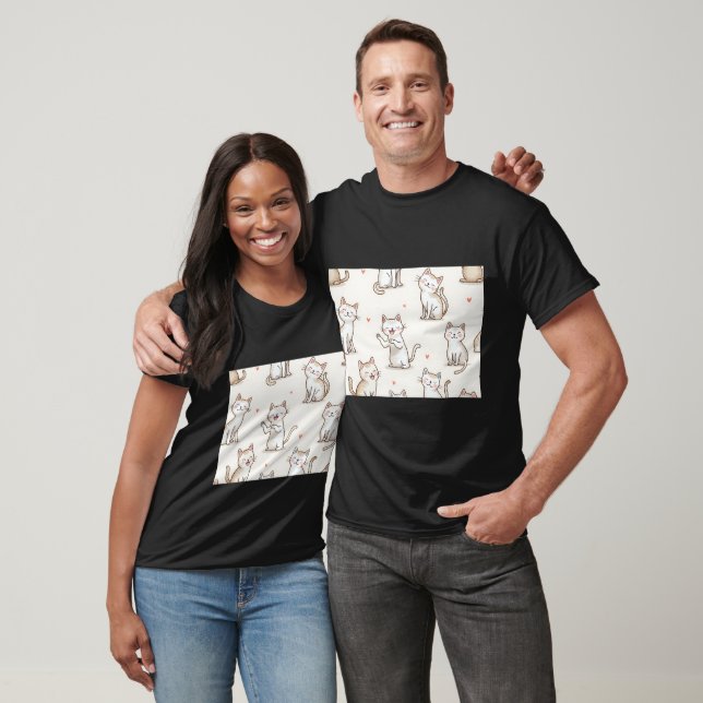 Pattern of playful cats t shirt (Unisex)