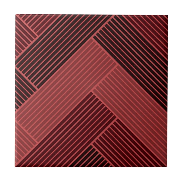 Pattern Red Burgundy Herringbone Kakelplatta (Framsidan)