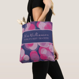 Pattern Rosa & Blue Teacher Tote Bag Tygkasse