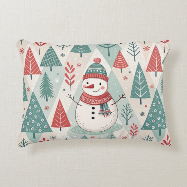 Pattern Scandinavian Snowman Prydnadskudde (Framsidan)