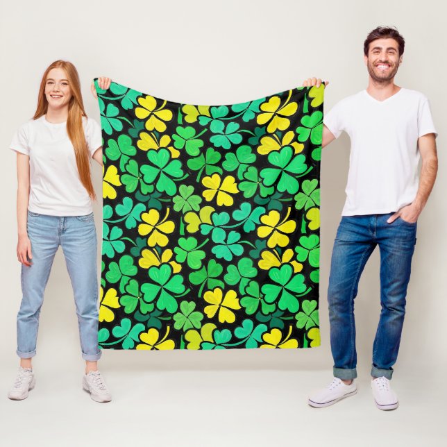 Pattern St. Patrick's Day Clovers Fleecefilt (På plats)