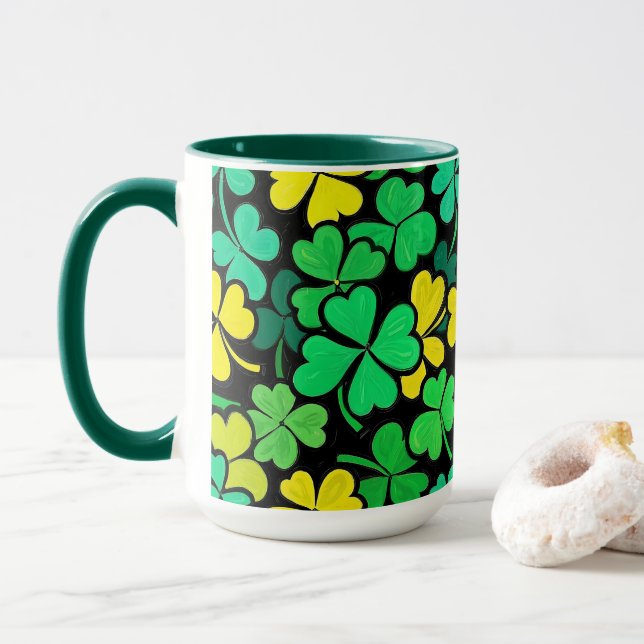 Pattern St. Patrick's Day Clovers Mugg (Med munk)