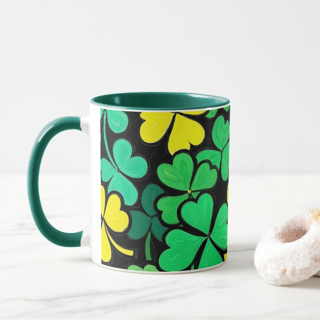 Pattern St. Patrick's Day Clovers Mugg (Med munk)