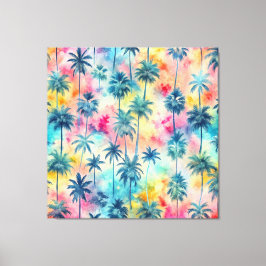 Pattern Tie Dye Palms Canvastryck