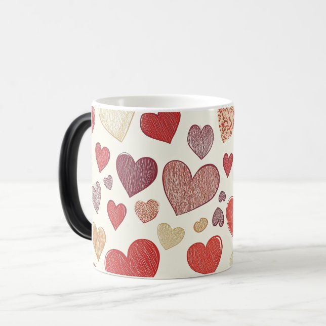 pattern valentines day magisk mugg (Framsida vänster)