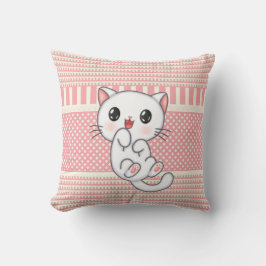 Patternativ Dusty Rosa med Cute Kitten Character T Kudde