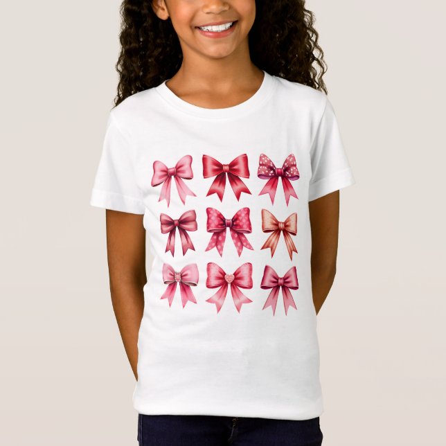 Patterned Bows Valentine Day Shirt T (Framsida)