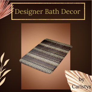 Patterned Brown, Guld, Cream Badrumsmatta