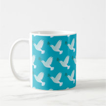 Patterned Dove Mugg (Blue)