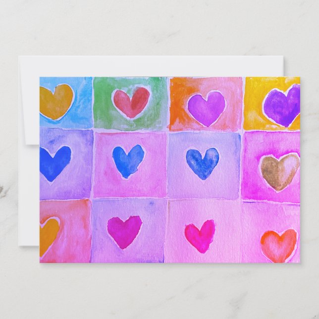 Patterned Hearts Valentine Notecard-inbjudan Inbjudningar (Framsida)