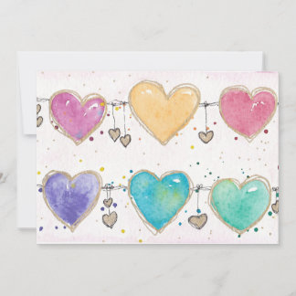 Patterned Hearts Valentine Notecard Invitation  Inbjudningar
