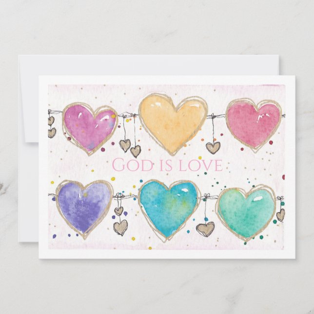 Patterned Hearts Valentine Notecard Invitation  Inbjudningar (Framsida)