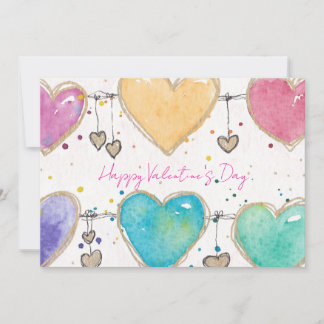 Patterned Hearts Valentine Notecard Invitation Inbjudningar