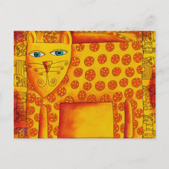 Patterned Leopard Watercolor Illustration Vykort (Framsida)