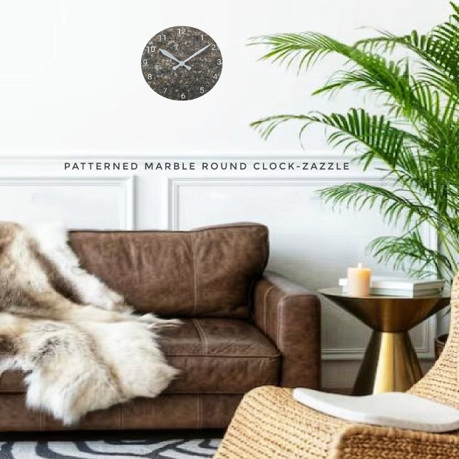Patterned Marble Rund Klocka (Skapare uppladdad)