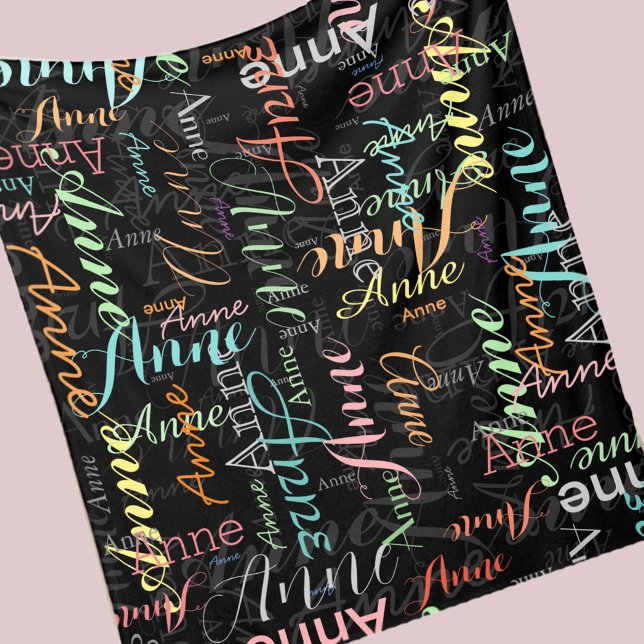 Patterned Namn Fleece Blanket Färg Font Stilar (Skapare uppladdad)