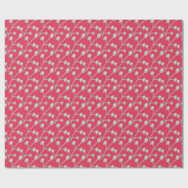 Patterned Silver-Grey Foliage on Bright Pink Red Presentpapper