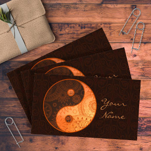 Patterned Yin Yang Guld ID325 Visitkort