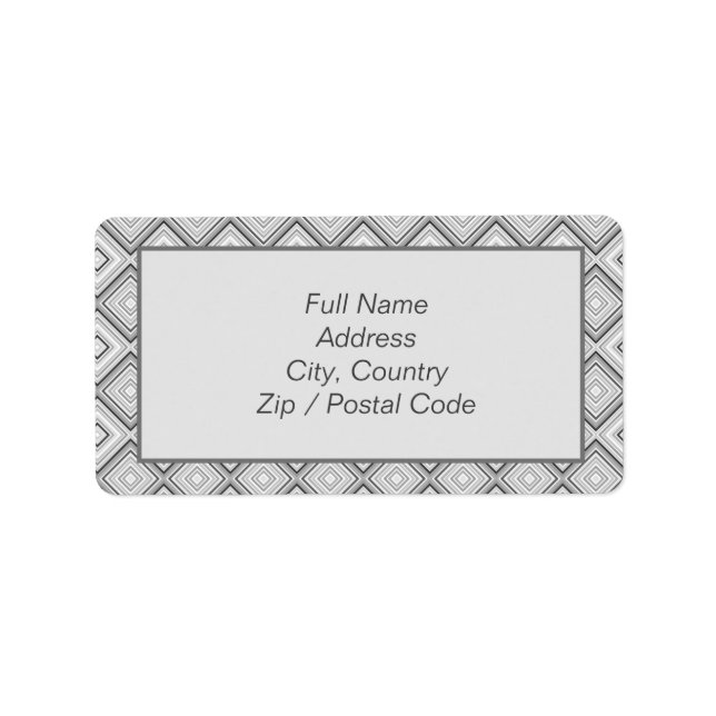 Patternerad stor Grått-adressetikett Adressetikett (Framsidan)
