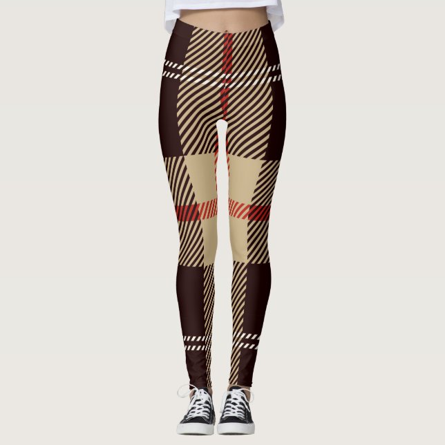 Patternl Snyggt Scottish Geometric Vintage Leggings (Framsida)