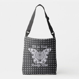 PatternMandala Black&White Butterfly-Personlig Axelväska