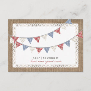 Patternt Bunting Burlap & Snöre Inspired OSA Kort