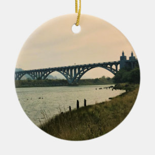 Patterson Bridge, Guld Beach, Oregon Julgransprydnad Keramik