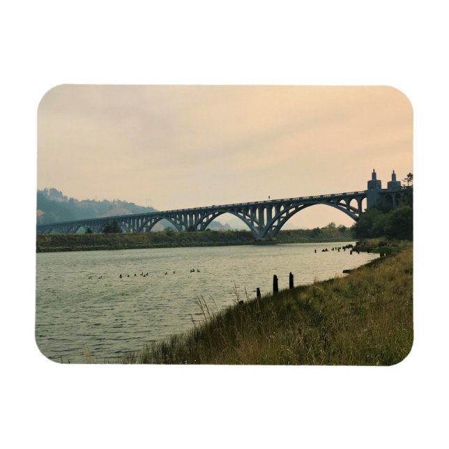 Patterson Bridge, Guld Beach, Oregon Magnet (Horisontell)