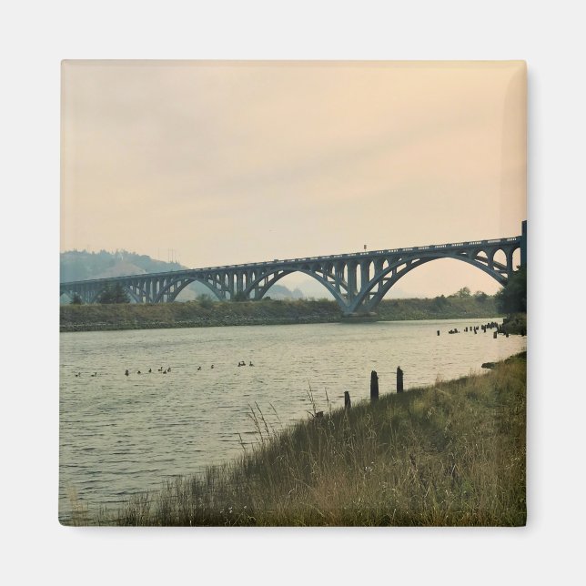 Patterson Bridge, Guld Beach, Oregon Magnet (Framsidan)