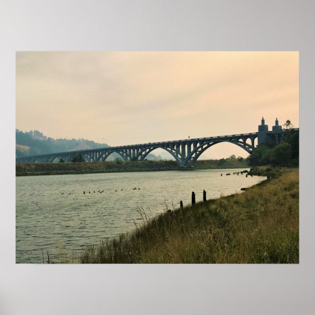 Patterson Bridge, Guld Beach, Oregon Poster (Framsidan)