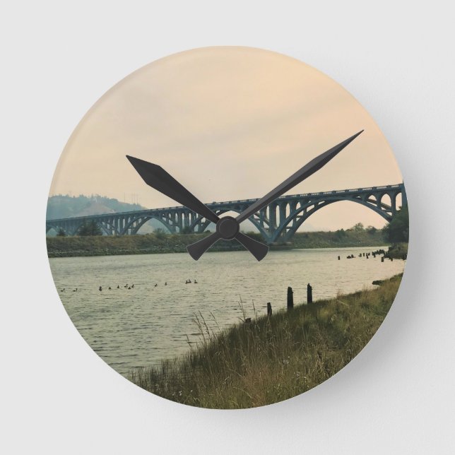 Patterson Bridge, Guld Beach, Oregon Rund Klocka (Framsida)