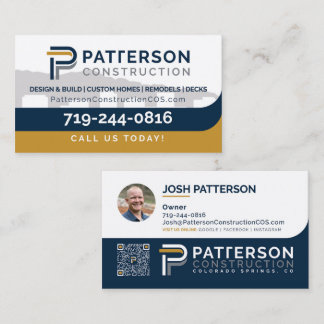 Patterson Construction COS affärskort Josh Visitkort