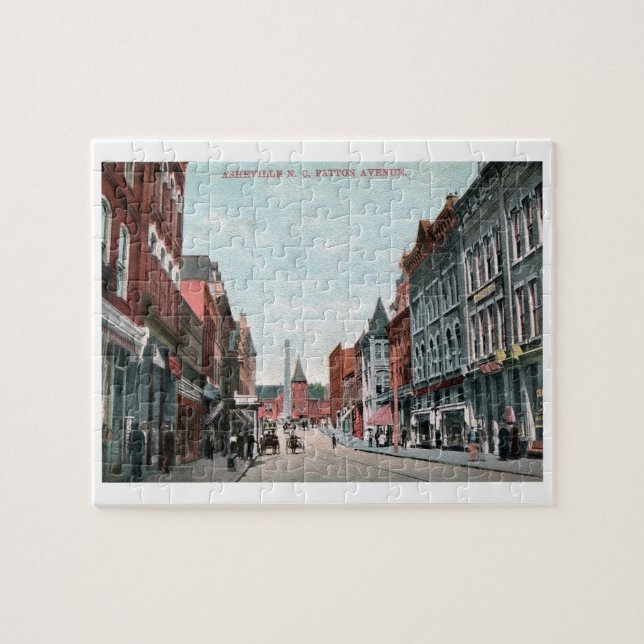 Patton Ave., Asheville, North Carolina Vintage Pussel (Horisontell)
