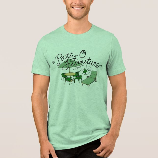 Patty-O FurnMöbler, Funny St. Patrick's Day Pun T-shirt I Triblend-tyg (Framsida)