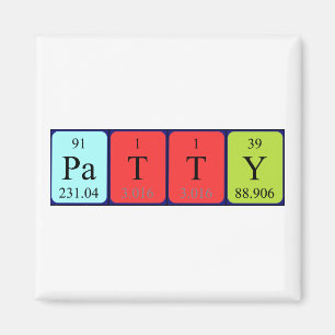 Patty Periy bord namn magnet