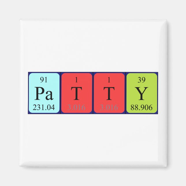 Patty Periy bord namn magnet (Framsidan)
